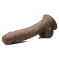 8 Inch Silexpan Hypoallergenic Silicone Vibrating Dildo - Dark