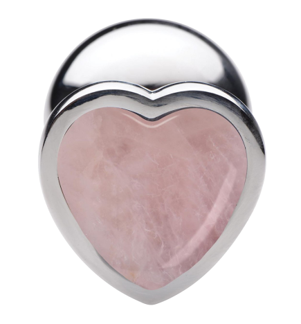 Authentic Rose Quartz Gemstone Heart Anal Plug