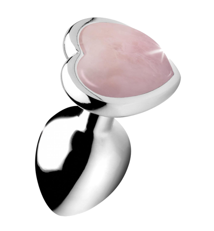 Authentic Rose Quartz Gemstone Heart Anal Plug