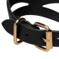 Bondage Baddie Black and Gold Collar with O-Ring