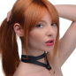 Bondage Baddie Black and Gold Collar with O-Ring