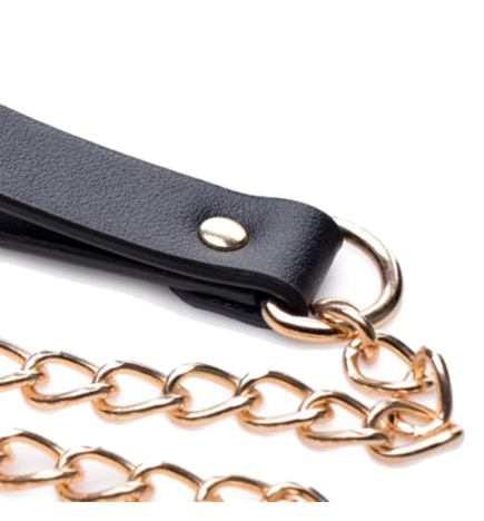 Leashed Lover Black and Gold Chain Leash