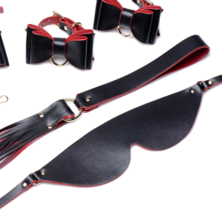 Black and Red Bow Bondage Set with Carry Case