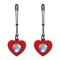 Silicone Light Up Heart Tweezer Nipple Clamps