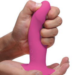 10X Squeezable Vibrating Dildo (Pink)