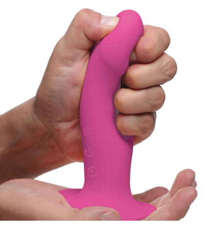 10X Squeezable Vibrating Dildo (Pink)