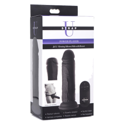Power Player 28X Vibrating Silicone Dildo with Remote