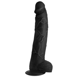 Hung Harry 11.75 Inch Dildo with Balls - Black