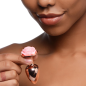 Rose Gold Anal Plug with Pink Flower