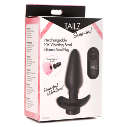 Interchangeable 10X Vibrating Silicone Anal Plug with Remote