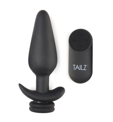 Interchangeable 10X Vibrating Silicone Anal Plug with Remote