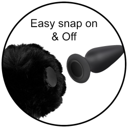 Interchangeable Bunny Tail Anal Plug (3 Colors)