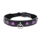 Royal Vixen Leather Choker with Rhinestones - Purple
