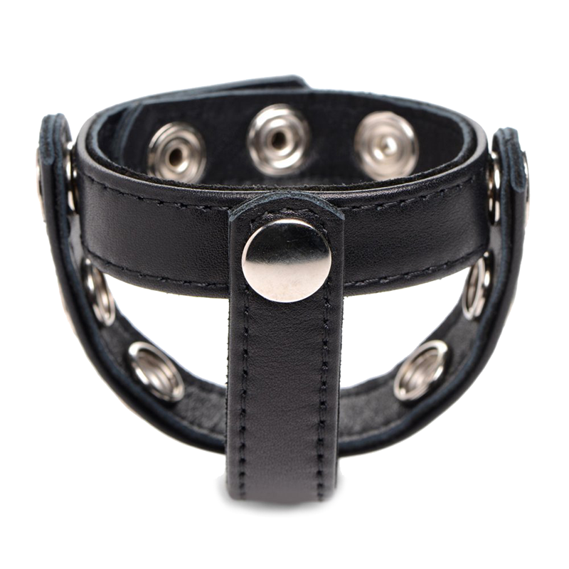 Leather Snap-on Cock Harness - Black Leather Snap-on Cock Harness - Black