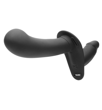 28X Double Diva 2 Inch Double Dildo with Harness - Black