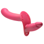 28X Double Diva 1.5 Inch Double Dildo with Harness - Pink