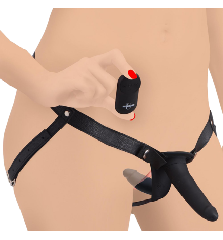 28X Power Pegger Beginner Vibrating Double Dildo with Harness
