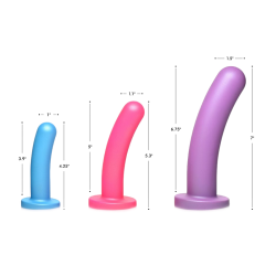 Triple Peg 28X Vibrating Silicone Dildo Set with Remote Control