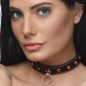 Rhinestone Choker with O-Ring - Red