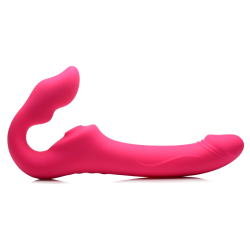 Licking and Vibrating Strapless Strap-On with Remote Control