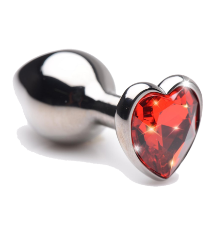 Ruby Red Heart Steel Butt Plug