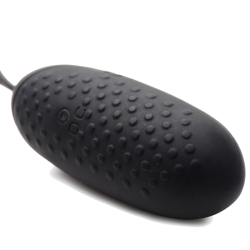 28X Nubbed Silicone Vibrating Egg - Black