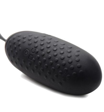 28X Nubbed Silicone Vibrating Egg - Black
