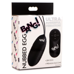 28X Nubbed Silicone Vibrating Egg - Black