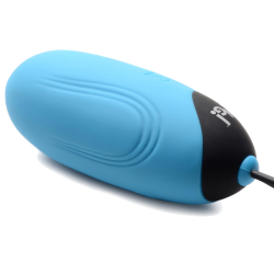 28X Nubbed Silicone Vibrating Egg - Blue