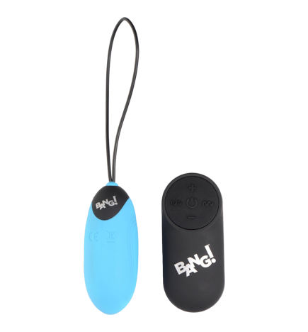 28X Nubbed Silicone Vibrating Egg - Blue