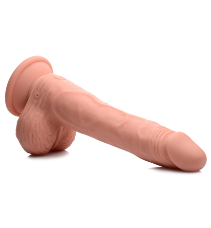 Thrusting and Vibrating 8 Inch Dildo - Light
