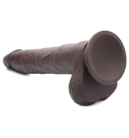 Thrusting and Vibrating 8 Inch Dildo - Dark