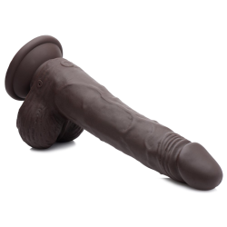 Thrusting and Vibrating 8 Inch Dildo - Dark