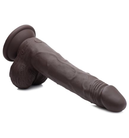 Thrusting and Vibrating 8 Inch Dildo - Dark