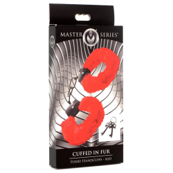 Cuffed In Fur Furry Handcuffs - Red