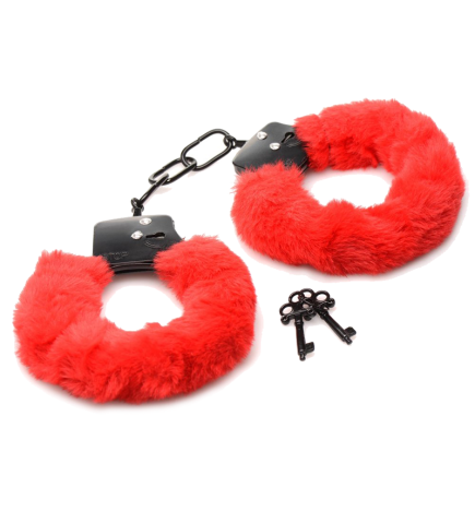 Cuffed In Fur Furry Handcuffs - Red