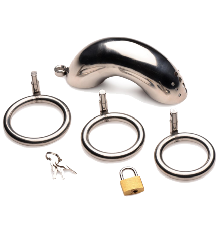 Forged Captor Locking Stainless Steel Chasity Cage