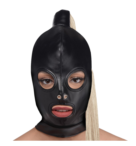 Blonde Ponytail Bondage Hood