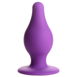Squeezable Tapered Medium Anal Plug - Purple