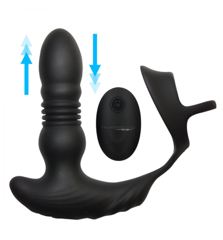 Thrusting Vibrator with Cock and Ball Ring and Remote