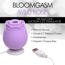 Bloomgasm Wild Rose 10X Suction Clit Stimulator - Purple