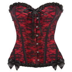 Scarlet Seduction Lace-up Corset and Thong