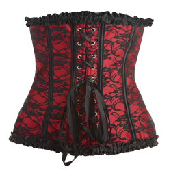 Scarlet Seduction Lace-up Corset and Thong