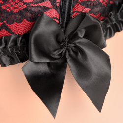 Scarlet Seduction Lace-up Corset and Thong