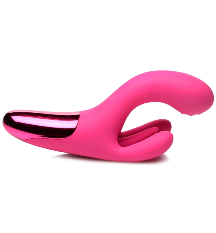 10X Triple Rabbit Silicone Vibrator - Pink