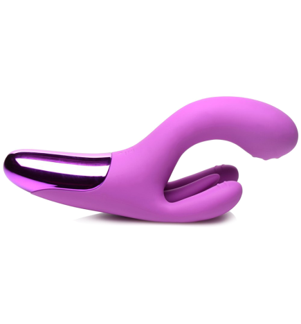 10X Triple Rabbit Silicone Vibrator - Purple