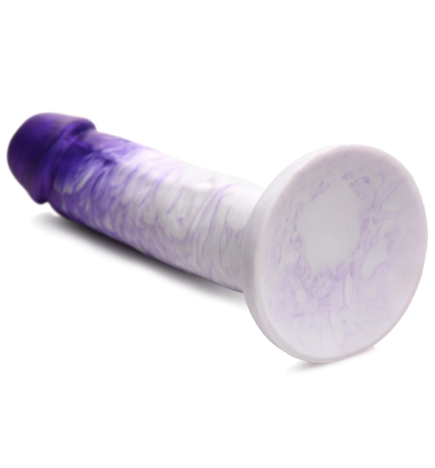 Swirl Realistic Silicone Dildo - Purple