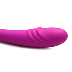 7X Double Team Silicone Double Dildo with Remote - Purple