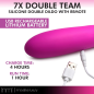 7X Double Team Silicone Double Dildo with Remote - Purple