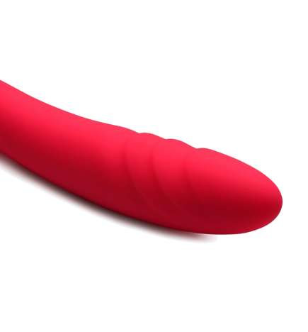 7X Double Down Silicone Double Dildo with Remote - Pink